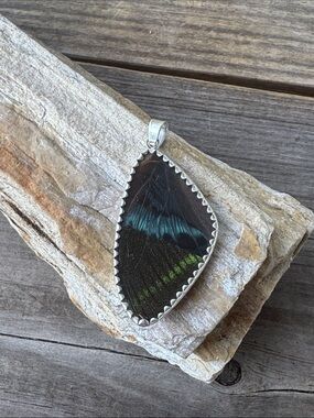 STerling Silver Pendant with Butterfly Wing